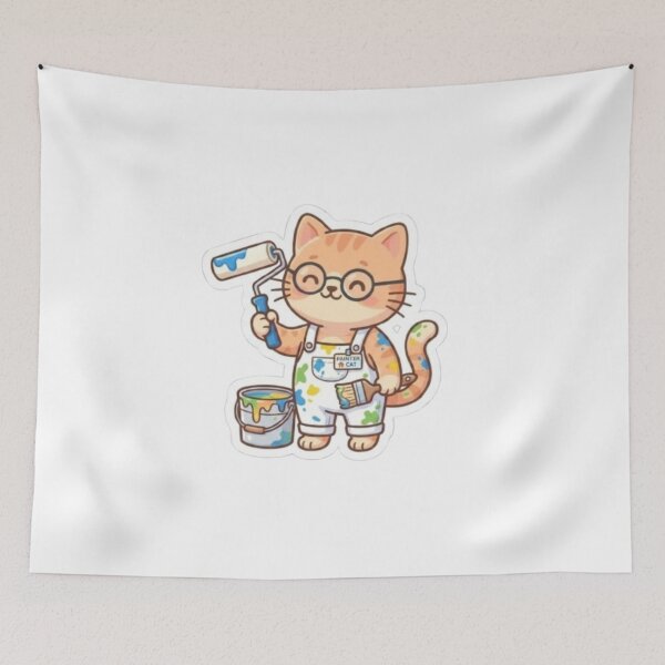 Item preview, Painter Cat With Paint Roller - Cute House Painter Cat designed and sold by PrintforDesign.