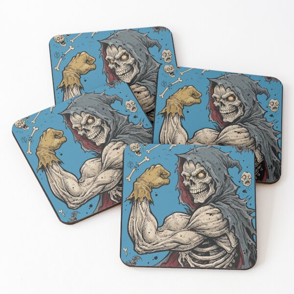 Item preview, Swole Grim Reaper Buff Skeleton Flexing Funny Gym Humor Art designed and sold by Cipher & Soul.