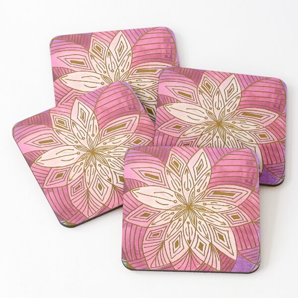 Item preview, Pink Purple and Gold Floral Mandala designed and sold by ArithraStudio.