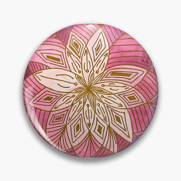 Item preview, Pink Purple and Gold Floral Mandala designed and sold by ArithraStudio.