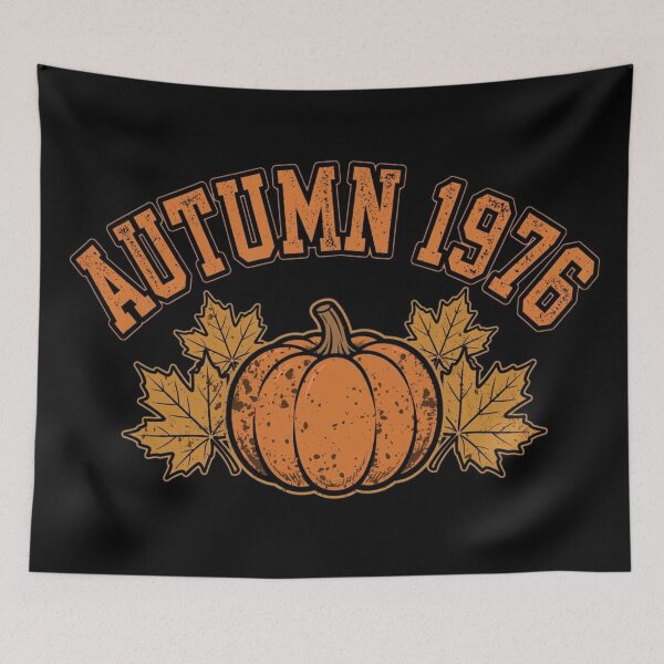 Item preview, Vintage Autumn 1976 Pumpkin & Maple Leaves – Retro Fall Vibe designed and sold by SDKENERGY.