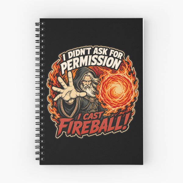 Item preview, I Cast Fireball Chaotic Wizard - Funny Flaming D20 RPG Shirt designed and sold by Dice_Goblin_Studio.