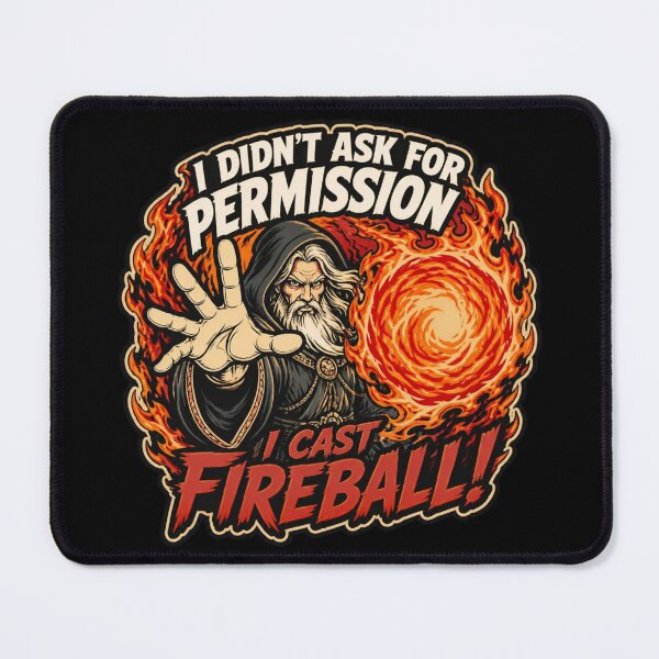 Item preview, I Cast Fireball Chaotic Wizard - Funny Flaming D20 RPG Shirt designed and sold by Dice_Goblin_Studio.