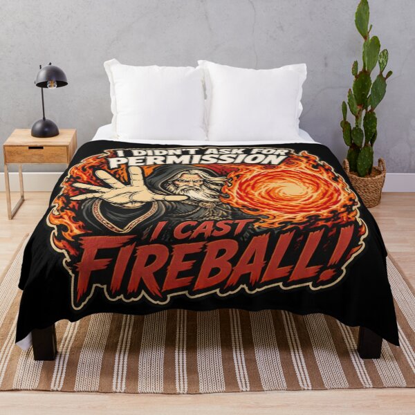 Item preview, I Cast Fireball Chaotic Wizard - Funny Flaming D20 RPG Shirt designed and sold by Dice_Goblin_Studio.