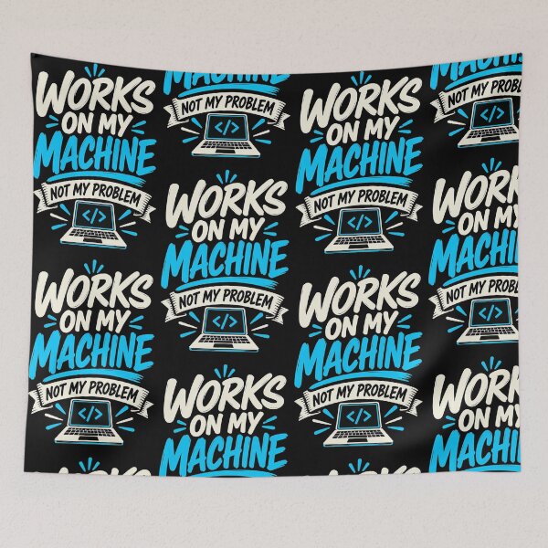 Aperçu de l'œuvre Travaille sur ma machine Programmeur Typographie créée et vendue par Fun2Fentastic.