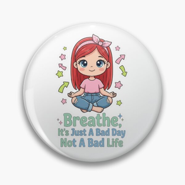 Item preview, Breathe It's Just A Bad Day Not A Bad Life Sticker | Aesthetic Meditation Sticker | Calm Self Care Quote Sticker designed and sold by HOODYBUDSTYLES.
