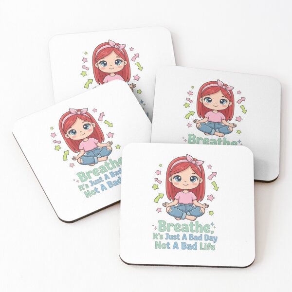 Item preview, Breathe It's Just A Bad Day Not A Bad Life Sticker | Aesthetic Meditation Sticker | Calm Self Care Quote Sticker designed and sold by HOODYBUDSTYLES.