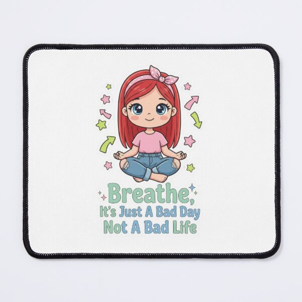 Item preview, Breathe It's Just A Bad Day Not A Bad Life Sticker | Aesthetic Meditation Sticker | Calm Self Care Quote Sticker designed and sold by HOODYBUDSTYLES.