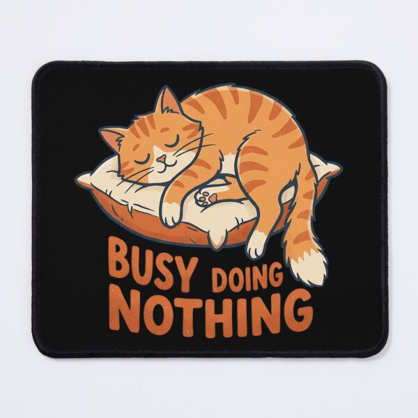 Item preview, Cute Sleeping Orange Cat Busy Doing Nothing Pillow Typography designed and sold by mood-draftsman.