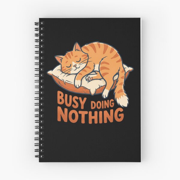 Item preview, Cute Sleeping Orange Cat Busy Doing Nothing Pillow Typography designed and sold by mood-draftsman.