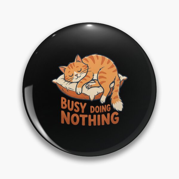 Item preview, Cute Sleeping Orange Cat Busy Doing Nothing Pillow Typography designed and sold by mood-draftsman.