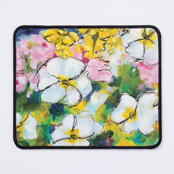 Item preview, Pretty Impatiens Flowers in White, Yellow, and Pink designed and sold by Judi Parkinson.