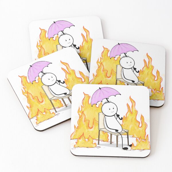 Item preview, I'm Fine – Hand-drawn Relatable Digital Illustration & Print designed and sold by MyVisionaryHuez.
