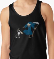 Boston Terrier Grim Reaper Bone Leg Halloween Tank Top