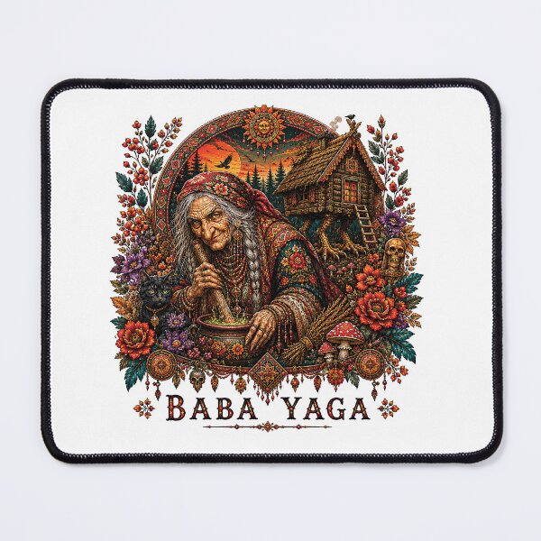 Item preview, Baba Yaga -Slavic Witch - Folk Art Illustration designed and sold by Gold Turtle Lina.
