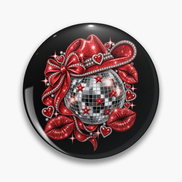 Item preview, Disco Ball Red Kisses Glitter Lips Retro Dance Party Glam Aesthetic designed and sold by 76Valeria.