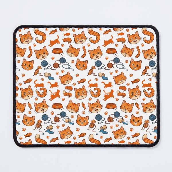 Item preview, Cute Orange Tabby Cat Seamless Pattern Print designed and sold by mood-draftsman.