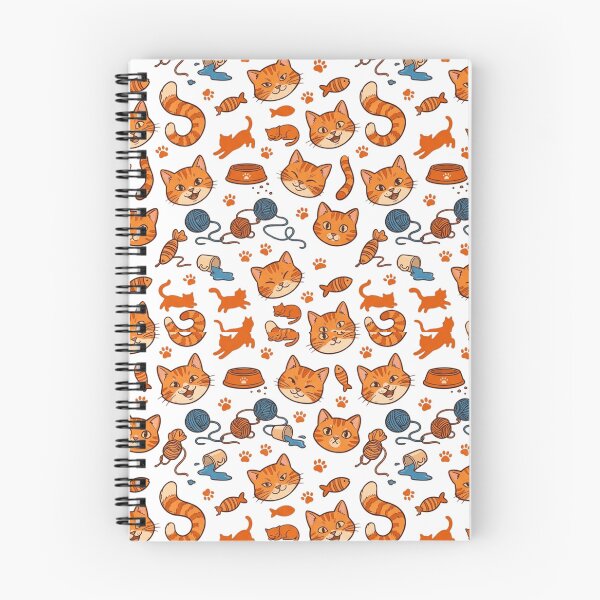 Item preview, Cute Orange Tabby Cat Seamless Pattern Print designed and sold by mood-draftsman.