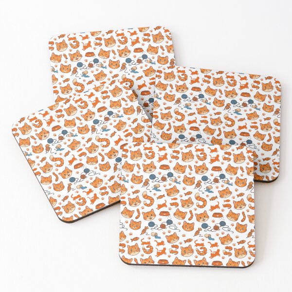 Item preview, Cute Orange Tabby Cat Seamless Pattern Print designed and sold by mood-draftsman.