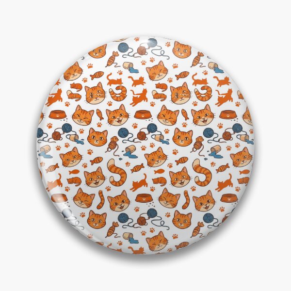Item preview, Cute Orange Tabby Cat Seamless Pattern Print designed and sold by mood-draftsman.