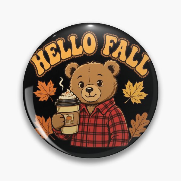 Item preview, Hello Fall Cute Teddy Bear with PSL Coffee – Cozy Autumn Vibe designed and sold by SDKENERGY.