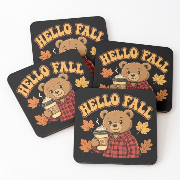Item preview, Hello Fall Cute Teddy Bear with PSL Coffee – Cozy Autumn Vibe designed and sold by SDKENERGY.
