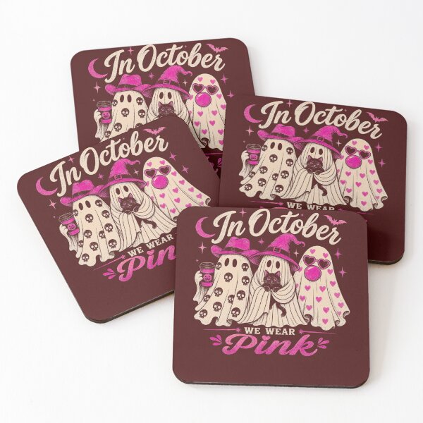Item preview, In October We Wear Pink Cute Ghosts Breast Cancer Halloween designed and sold by DYAFLK.