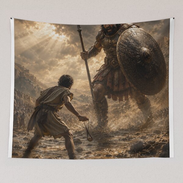 Item preview, David Faces Goliath With Faith designed and sold by EdenInfiniteArt.