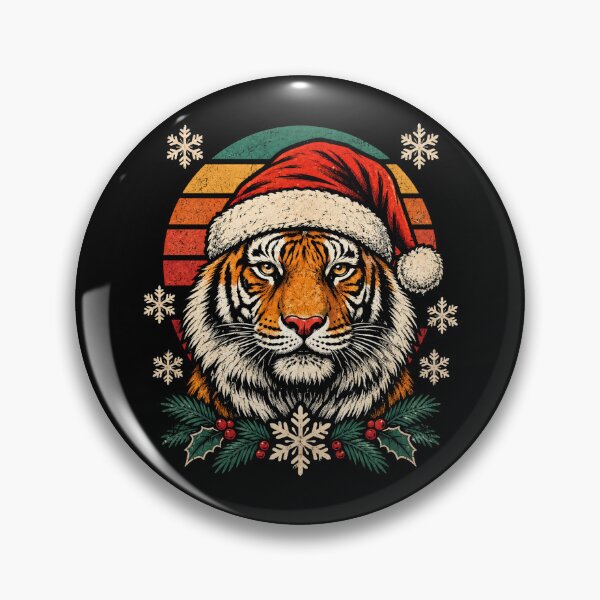 Item preview, Vintage Christmas Tiger Santa Hat Holiday designed and sold by Moizento.