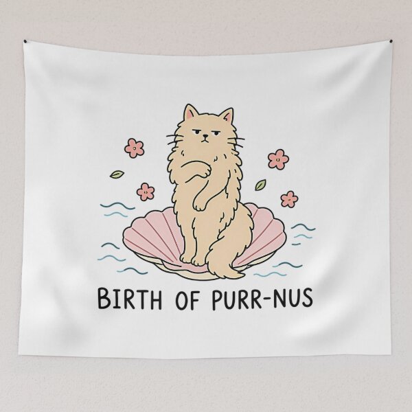 Item preview, Birth Of Purr-Nus Cat Art Funny Mythology Cat Lover Gift designed and sold by DotsonJanna.