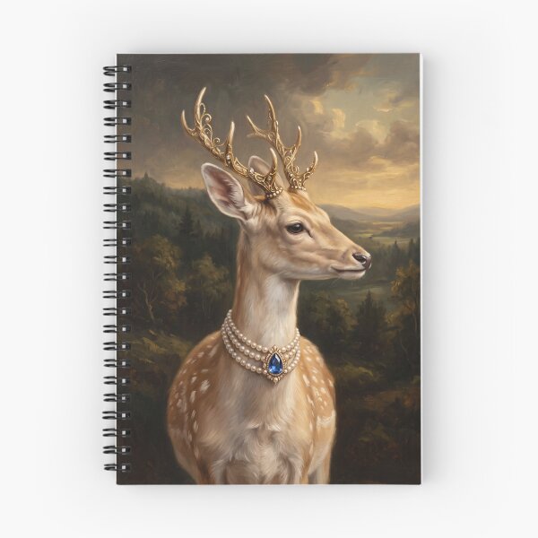 Item preview, Regal Deer Portrait with Blue Sapphire Necklace designed and sold by Real Beast Art.