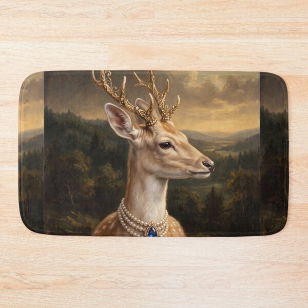 Item preview, Regal Deer Portrait with Blue Sapphire Necklace designed and sold by Real Beast Art.