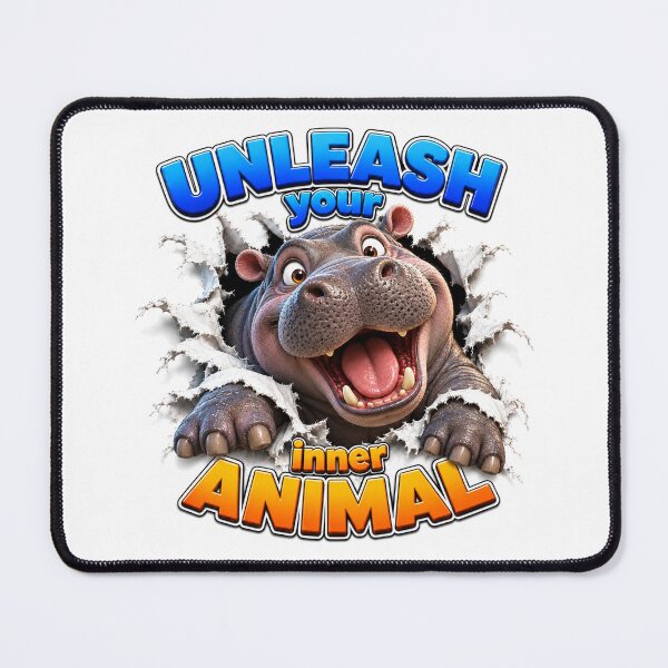 Item preview, Unleash Your Inner Animal - Happy Hippo designed and sold by Bor-Suk.