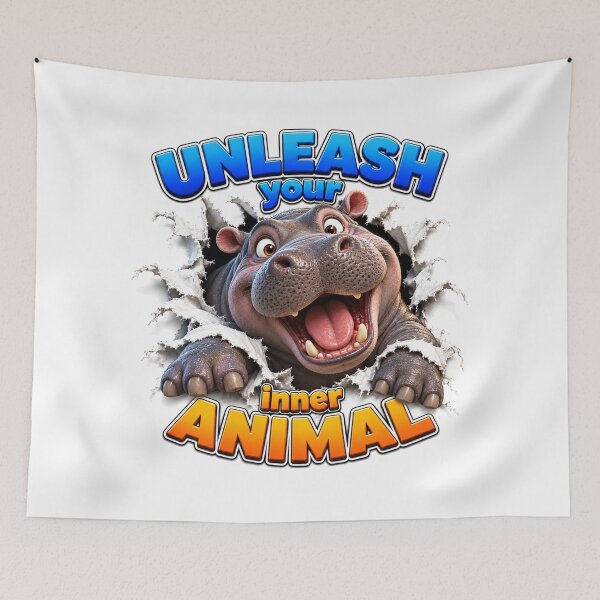 Item preview, Unleash Your Inner Animal - Happy Hippo designed and sold by Bor-Suk.