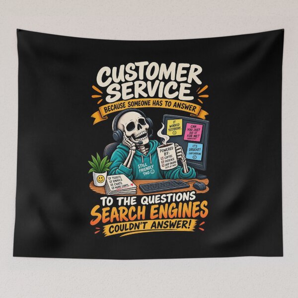 Item preview, Customer Service Survival Guide – Funny Help Desk Skeleton designed and sold by SidTastic .