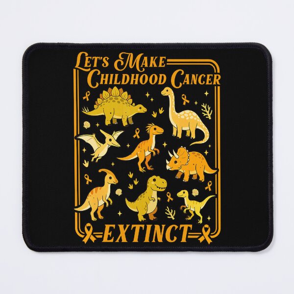 Item preview, Let'S Make Childhood Cancer Extinct Dinosaur Gold Ribbon T-Shirt designed and sold by Anime-Nomad.