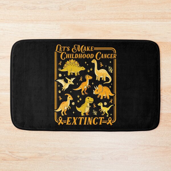 Item preview, Let'S Make Childhood Cancer Extinct Dinosaur Gold Ribbon T-Shirt designed and sold by Anime-Nomad.