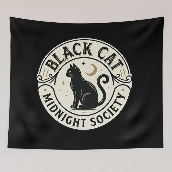 Item preview, Black Cat Midnight Society Vintage Crest Emblem Graphic designed and sold by mood-draftsman.