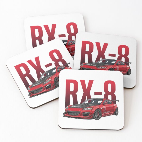 Item preview, Red Mazda RX-8 RE Amemiya Widebody Renesis Rotary JDM Vector Art designed and sold by Motorline44.