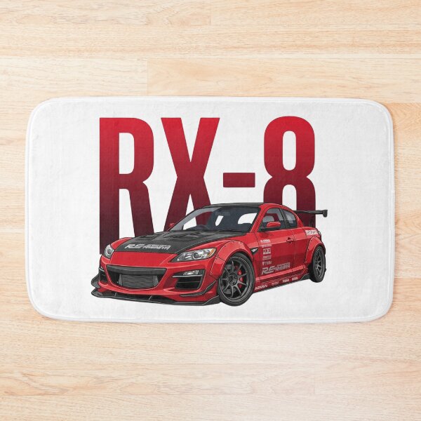 Artikelvorschau, Roter Mazda RX-8 RE Amemiya Widebody Renesis Rotary JDM Vektorgrafik entworfen und verkauft von Motorline44.