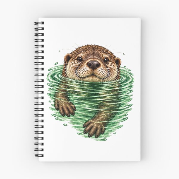 Item preview, Cute Swimming Otter – Water Ripple Illustration designed and sold by Kristina Gale.
