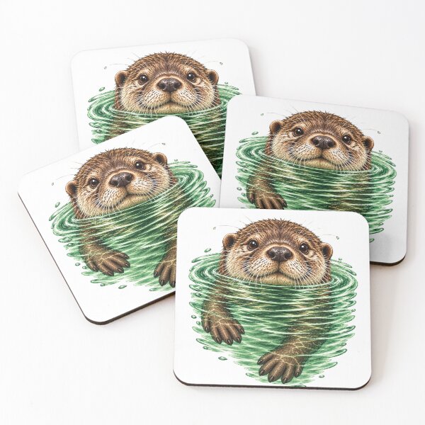 Item preview, Cute Swimming Otter – Water Ripple Illustration designed and sold by Kristina Gale.