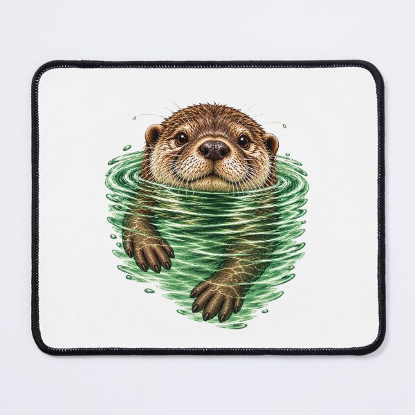 Item preview, Cute Swimming Otter – Water Ripple Illustration designed and sold by Kristina Gale.