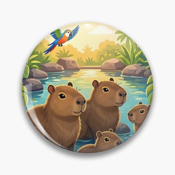 Item preview, Cute Capybara Family Tropical River Paradise designed and sold by Herodestroyer.