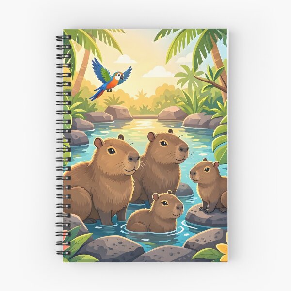 Item preview, Cute Capybara Family Tropical River Paradise designed and sold by Herodestroyer.