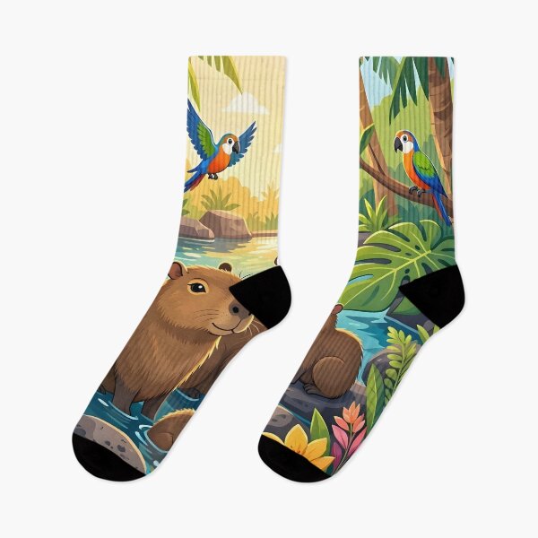 Item preview, Cute Capybara Family Tropical River Paradise designed and sold by Herodestroyer.