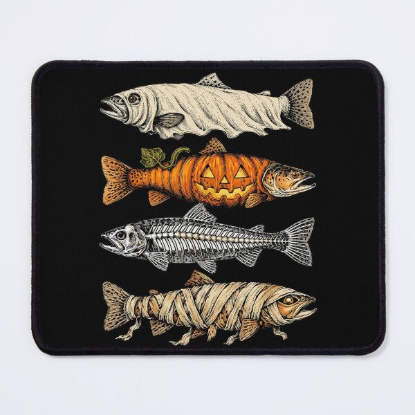 Item preview, Halloween Trout Fish Ghost Pumpkin Skeleton Mummy designed and sold by Anime-Nomad.