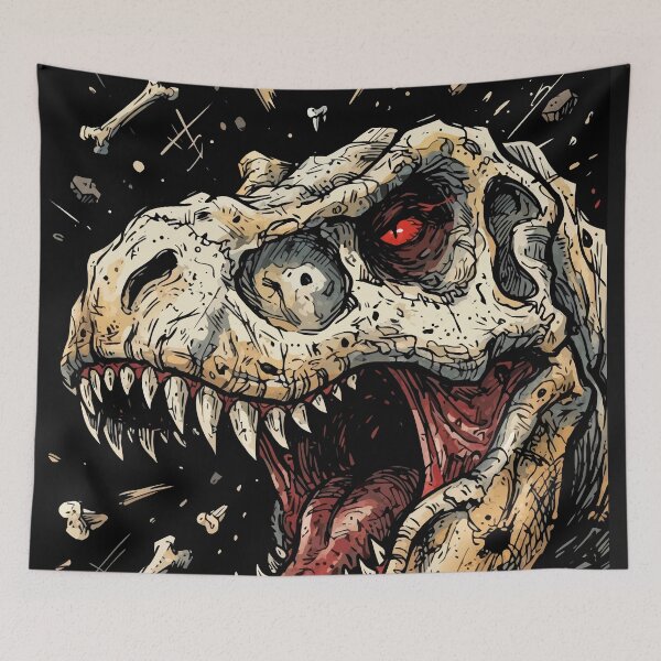 Item preview, Undead T-Rex Zombie Dinosaur Skull Heavy Metal Horror Art designed and sold by Cipher & Soul.