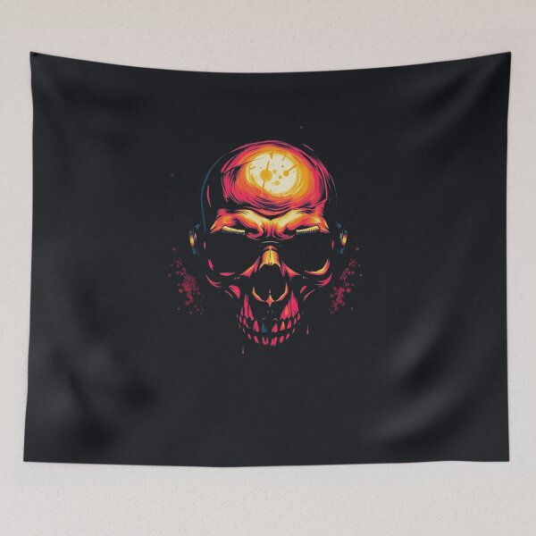 Item preview, Cyberpunk Skull Neon Horror Graphic designed and sold by ERODED SELF.