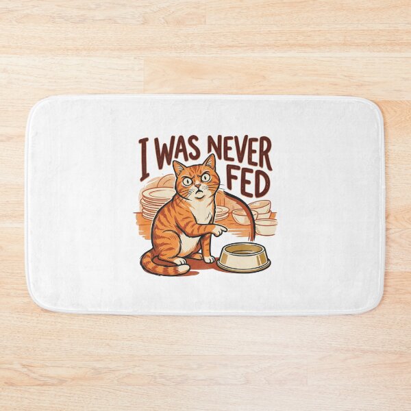 Item preview, Funny Dramatic Orange Cat I Was Never Fed Empty Bowl Graphic designed and sold by mood-draftsman.